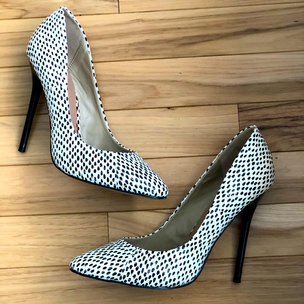 Maiden Lane Polka Dot Leather Pumps